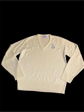 Haymaker Vintage Embroidered Novelty Golf Pullover Sweater Yellow USA Made 40